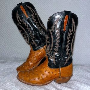 Fenoglio Men’s Ostrich/Calf Skin Cowboy Boots